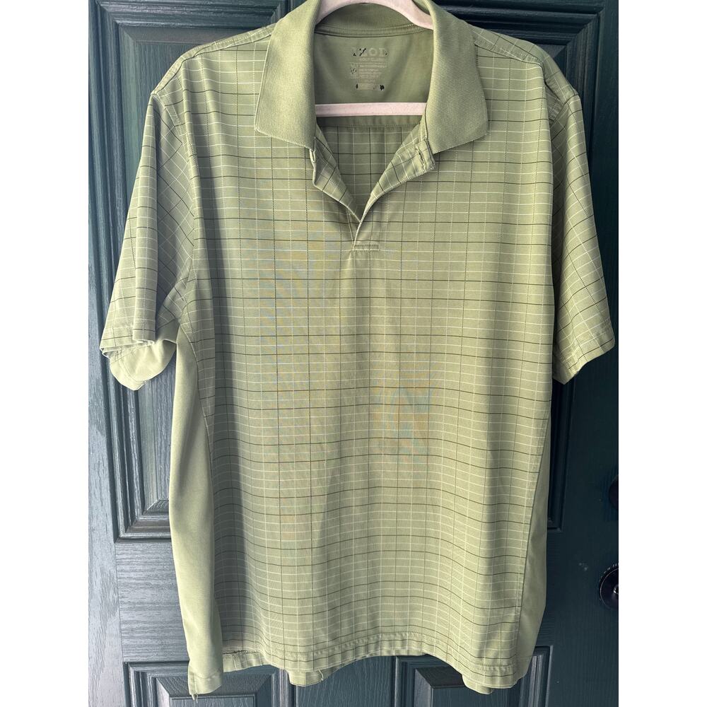 Izod | Polo Shirt | Men’s 2XL | Green Checkered | Short Sleeve Classic Fit
